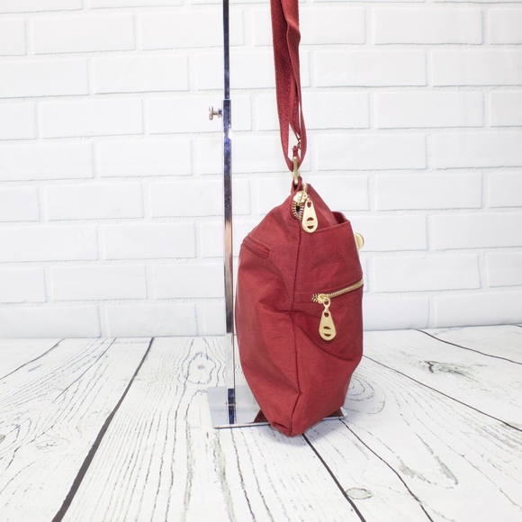 Baggillini Red Gold Hardware Crossbody Purse Bag - Picture 2 of 8
